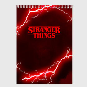 Скетчбук с принтом STRANGER THINGS в Белгороде, 100% бумага
 | 48 листов, плотность листов — 100 г/м2, плотность картонной обложки — 250 г/м2. Листы скреплены сверху удобной пружинной спиралью | 011 | eggo | eleven | friends don t lie | netflix | season 3 | stranger things | демогоргон | нетфликс | одиннадцатая | очень странные дела | сезон 3