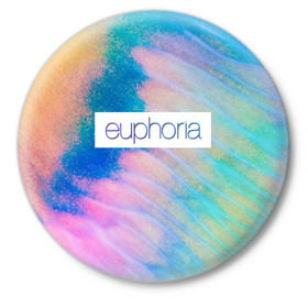 Значок с принтом сериал Euphoria в Белгороде,  металл | круглая форма, металлическая застежка в виде булавки | zendaya | зендея | ру беннетт | сериал euphoria | эйфория