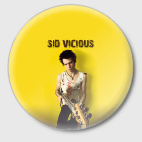 Значок с принтом Sid Vicious в Белгороде,  металл | круглая форма, металлическая застежка в виде булавки | england | music | my way | no future | sid and nancy | sid vicious | trash | музыка | панк | рок | сид вишес | сид и ненси