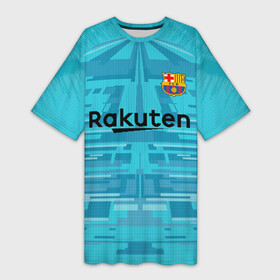 Платье-футболка 3D с принтом Barcelona Gk 19 20 в Белгороде,  |  | barcelona | champions league | spain | ter stegen | барселона | испания | лига чемпионов | тер штеген