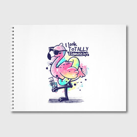 Альбом для рисования с принтом Огненный фламинго в Белгороде, 100% бумага
 | матовая бумага, плотность 200 мг. | Тематика изображения на принте: berd | dance | flamazing | flamingo | i look | kero kero bonito | to tally | кардмэйкинг | мир | птица | птицы | розовый
