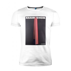Мужская футболка премиум с принтом Rammstein in Amerika в Белгороде, 92% хлопок, 8% лайкра | приталенный силуэт, круглый вырез ворота, длина до линии бедра, короткий рукав | rammstein | раммштайн | рамштайн