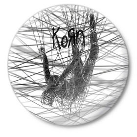 Значок с принтом Korn: The Nothing в Белгороде,  металл | круглая форма, металлическая застежка в виде булавки | alternative | heavy | korn | koяn | metal | rapcore | rock | the nothing | youll never find me | джонатан дэвис | корн | корни | коян | ню метал | нюметал | рок