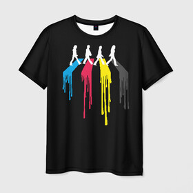 Мужская футболка 3D с принтом Битлы в Белгороде, 100% полиэфир | прямой крой, круглый вырез горловины, длина до линии бедер | the beatles | битлз | битлы | джон леннон