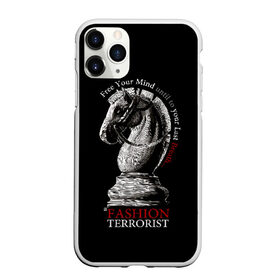 Чехол для iPhone 11 Pro матовый с принтом A Fashion Terrorist в Белгороде, Силикон |  | Тематика изображения на принте: black | chess | cool | figure | horse | red | slogan | style | white | белый | конь | красный | лошадь | прикольный | слоган | стиль | фигура | черный | шахматы