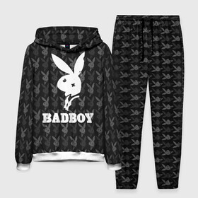 Мужской костюм 3D (с толстовкой) с принтом Bad boy в Белгороде,  |  | Тематика изображения на принте: bad boy | bite | bow tie | broken | cool | ear | fighter | logo | man | playboy | rabbit | sign | symbol | white | белый | битый | боец | галстук бабочка | знак | кролик | логотип | любовь | мальчик | мужчина | откушенное | прикольный | сим