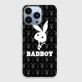 Чехол для iPhone 13 Pro с принтом Bad boy в Белгороде,  |  | bad boy | bite | bow tie | broken | cool | ear | fighter | logo | man | playboy | rabbit | sign | symbol | white | белый | битый | боец | галстук бабочка | знак | кролик | логотип | любовь | мальчик | мужчина | откушенное | прикольный | сим