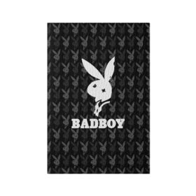 Обложка для паспорта матовая кожа с принтом Bad boy в Белгороде, натуральная матовая кожа | размер 19,3 х 13,7 см; прозрачные пластиковые крепления | bad boy | bite | bow tie | broken | cool | ear | fighter | logo | man | playboy | rabbit | sign | symbol | white | белый | битый | боец | галстук бабочка | знак | кролик | логотип | любовь | мальчик | мужчина | откушенное | прикольный | сим