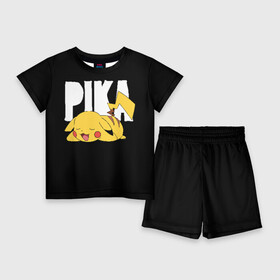 Детский костюм с шортами 3D с принтом Пика в Белгороде,  |  | pikachu | pokeball | pokemon | пикачу | покебол | покемоны