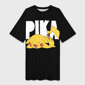 Платье-футболка 3D с принтом Пика в Белгороде,  |  | pikachu | pokeball | pokemon | пикачу | покебол | покемоны