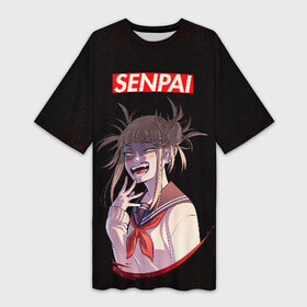 Платье-футболка 3D с принтом Senpai (My Hero Academia) в Белгороде,  |  | academia | ahegao | anime | deku | hero | my hero academia | sempai | senpai | академия | аниме | ахегао | деку | моя геройская академия | семпай | сенпай