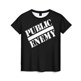 Женская футболка 3D с принтом Public Enemy в Белгороде, 100% полиэфир ( синтетическое хлопкоподобное полотно) | прямой крой, круглый вырез горловины, длина до линии бедер | public enemy | rap | реп | рэп