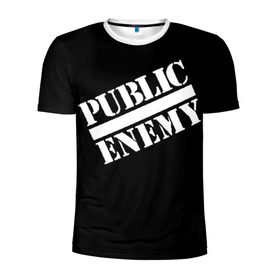 Мужская футболка 3D спортивная с принтом Public Enemy в Белгороде, 100% полиэстер с улучшенными характеристиками | приталенный силуэт, круглая горловина, широкие плечи, сужается к линии бедра | Тематика изображения на принте: public enemy | rap | реп | рэп