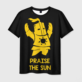Мужская футболка 3D с принтом Praise в Белгороде, 100% полиэфир | прямой крой, круглый вырез горловины, длина до линии бедер | dark souls 3 | дарк соулс | темные души