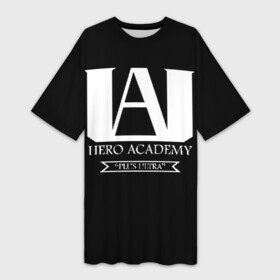 Платье-футболка 3D с принтом UA HERO ACADEMY logo в Белгороде,  |  | anime | my hero academy | аниме | моя геройская академия