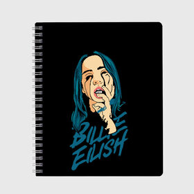 Тетрадь с принтом billie eilish в Белгороде, 100% бумага | 48 листов, плотность листов — 60 г/м2, плотность картонной обложки — 250 г/м2. Листы скреплены сбоку удобной пружинной спиралью. Уголки страниц и обложки скругленные. Цвет линий — светло-серый
 | billie eilish | билли айлиш | билли элиш