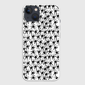 Чехол для iPhone 13 с принтом ЪУЪ в Белгороде,  |  | cursed cat | meme | pattern | truxkot19 | кот мем | мем с котом | мемы | паттерн | прикол | съука | черный кот | ъуъ съука | юмор