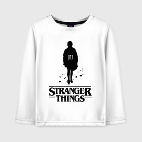 Детский лонгслив хлопок с принтом STRANGER THINGS в Белгороде, 100% хлопок | круглый вырез горловины, полуприлегающий силуэт, длина до линии бедер | stranger 2 | stranger 3 | stranger things 3 | things 2 | things 3 | очень странные дела | очень странные дела 3. | очень странный дело