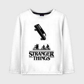 Детский лонгслив хлопок с принтом STRANGER THINGS в Белгороде, 100% хлопок | круглый вырез горловины, полуприлегающий силуэт, длина до линии бедер | stranger 2 | stranger 3 | stranger things 3 | things 2 | things 3 | очень странные дела | очень странные дела 3. | очень странный дело