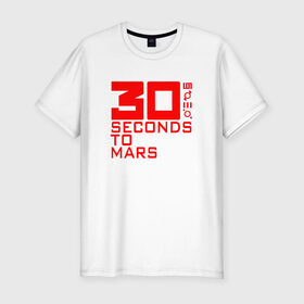 Мужская футболка премиум с принтом 30 SECONDS TO MARS в Белгороде, 92% хлопок, 8% лайкра | приталенный силуэт, круглый вырез ворота, длина до линии бедра, короткий рукав | Тематика изображения на принте: 30 seconds to mars | 30 секунд до марса | thirty seconds to mars