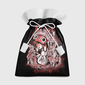 Подарочный 3D мешок с принтом Princess warrior в Белгороде, 100% полиэстер | Размер: 29*39 см | Тематика изображения на принте: ghibli | hayao miyazaki | hime | miyazaki | mononoke | princess | studio | ашитака | гибли | минни | миядзаки | мононоке | моро | фентези