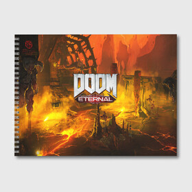 Альбом для рисования с принтом DOOM ETERNAL в Белгороде, 100% бумага
 | матовая бумага, плотность 200 мг. | doom | doom eternal | game | дум