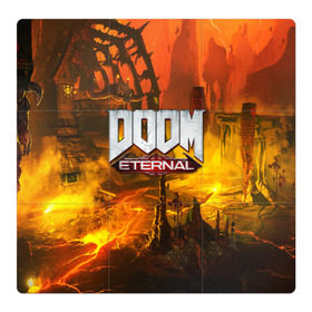 Магнитный плакат 3Х3 с принтом DOOM ETERNAL в Белгороде, Полимерный материал с магнитным слоем | 9 деталей размером 9*9 см | Тематика изображения на принте: doom | doom eternal | game | дум