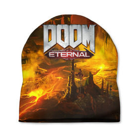 Шапка 3D с принтом DOOM ETERNAL в Белгороде, 100% полиэстер | универсальный размер, печать по всей поверхности изделия | doom | doom eternal | game | дум