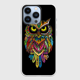 Чехол для iPhone 13 Pro с принтом Сова в Белгороде,  |  | Тематика изображения на принте: art | background | big | bird | black | drawing | eyes | multicolored | owl | sight | symbol | wisdom | большие | взгляд | глаза | искусство | мудрость | птица | разноцветный | рисунок | символ | сова | филин | фон | черный