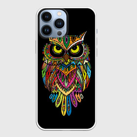 Чехол для iPhone 13 Pro Max с принтом Сова в Белгороде,  |  | art | background | big | bird | black | drawing | eyes | multicolored | owl | sight | symbol | wisdom | большие | взгляд | глаза | искусство | мудрость | птица | разноцветный | рисунок | символ | сова | филин | фон | черный