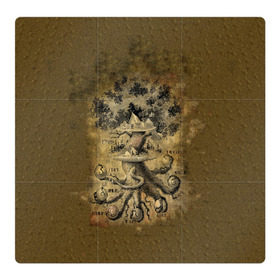 Магнитный плакат 3Х3 с принтом Дерево жизни в Белгороде, Полимерный материал с магнитным слоем | 9 деталей размером 9*9 см | Тематика изображения на принте: 3d | 9 миров | абстракция | арт | дерево жизни | индраксиль | песочный