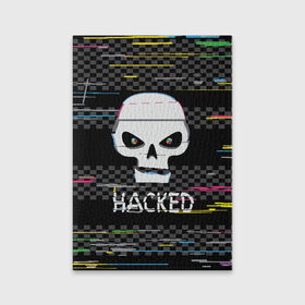 Обложка для паспорта матовая кожа с принтом Hacked в Белгороде, натуральная матовая кожа | размер 19,3 х 13,7 см; прозрачные пластиковые крепления | hacker | hacknet | взлом | виртуальность | кибер | киберпанк | программист | хакер