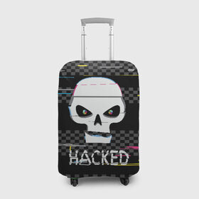 Чехол для чемодана 3D с принтом Hacked в Белгороде, 86% полиэфир, 14% спандекс | двустороннее нанесение принта, прорези для ручек и колес | hacker | hacknet | взлом | виртуальность | кибер | киберпанк | программист | хакер