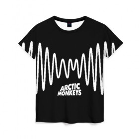 Женская футболка 3D с принтом ARCTIC MONKEYS в Белгороде, 100% полиэфир ( синтетическое хлопкоподобное полотно) | прямой крой, круглый вырез горловины, длина до линии бедер | arctic monkeys | арктик манкис | арктические мартышки