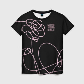 Женская футболка 3D с принтом BTS в Белгороде, 100% полиэфир ( синтетическое хлопкоподобное полотно) | прямой крой, круглый вырез горловины, длина до линии бедер | bangtan boys | beyond the scene | bts | k pop | kpop | love yourself | бтс | к поп