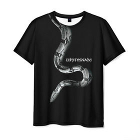 Мужская футболка 3D с принтом WHITESNAKE в Белгороде, 100% полиэфир | прямой крой, круглый вырез горловины, длина до линии бедер | whitesnake | ws | белая змея | блюз | вайт | вайтснек | вс | глэм | джоэл хокстра | дэвид ковердэйл | майкл девин | метал | микеле луппи | реб бич | рок группа | снек | томми олдридж | хард | хеви
