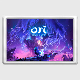 Магнит 45*70 с принтом Ori - And The Will Of The Wisp в Белгороде, Пластик | Размер: 78*52 мм; Размер печати: 70*45 | microsoft studios | moon studios | ori | ori and the blind forest | unity | лес | луна | нибела | ночной лес | ночь | ори | платформер | сова