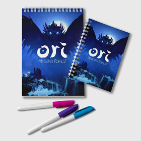 Блокнот с принтом Ori and the Blind Forest в Белгороде, 100% бумага | 48 листов, плотность листов — 60 г/м2, плотность картонной обложки — 250 г/м2. Листы скреплены удобной пружинной спиралью. Цвет линий — светло-серый
 | Тематика изображения на принте: ori | ori and the blind forest | ori forest | видеоигра | ори | платформер