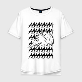 Мужская футболка хлопок Oversize с принтом Злой опосум в Белгороде, 100% хлопок | свободный крой, круглый ворот, “спинка” длиннее передней части | животные | крик | опоссум