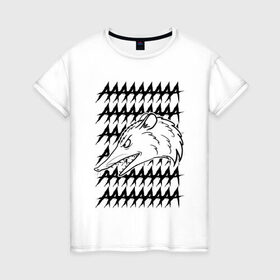 Женская футболка хлопок с принтом Злой опосум в Белгороде, 100% хлопок | прямой крой, круглый вырез горловины, длина до линии бедер, слегка спущенное плечо | Тематика изображения на принте: животные | крик | опоссум