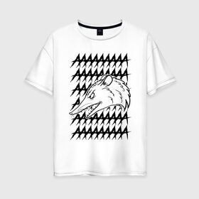 Женская футболка хлопок Oversize с принтом Злой опосум в Белгороде, 100% хлопок | свободный крой, круглый ворот, спущенный рукав, длина до линии бедер
 | Тематика изображения на принте: животные | крик | опоссум