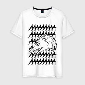 Мужская футболка хлопок с принтом Злой опосум в Белгороде, 100% хлопок | прямой крой, круглый вырез горловины, длина до линии бедер, слегка спущенное плечо. | животные | крик | опоссум