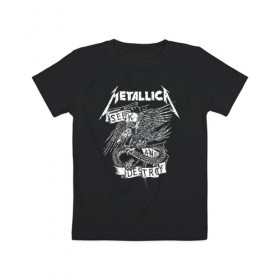 Детская футболка хлопок с принтом Metallica в Белгороде, 100% хлопок | круглый вырез горловины, полуприлегающий силуэт, длина до линии бедер | metalica | metallica | группа | джеймс хэтфилд | кирк хэмметт | ларс ульрих | метал | металика | металлика | миталика | музыка | роберт трухильо | рок | трэш | трэшметал | хард | хеви