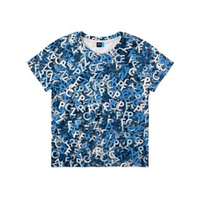 Детская футболка 3D с принтом FCZP в Белгороде, 100% гипоаллергенный полиэфир | прямой крой, круглый вырез горловины, длина до линии бедер, чуть спущенное плечо, ткань немного тянется | fcz | белый | буквы | зенит | паттерн | питер | санкт петербург | сине бело голубые | синий | спб