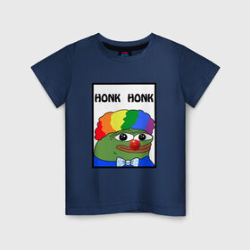 Детская футболка хлопок с принтом Honk Honk в Белгороде, 100% хлопок | круглый вырез горловины, полуприлегающий силуэт, длина до линии бедер | feels bad man | feels good man | honk honk | pepe | pepe the frog | sad pepe | грустная лягушка | пепе