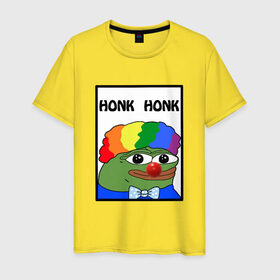 Мужская футболка хлопок с принтом Honk Honk в Белгороде, 100% хлопок | прямой крой, круглый вырез горловины, длина до линии бедер, слегка спущенное плечо. | feels bad man | feels good man | honk honk | pepe | pepe the frog | sad pepe | грустная лягушка | пепе