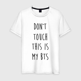 Мужская футболка хлопок с принтом BTS в Белгороде, 100% хлопок | прямой крой, круглый вырез горловины, длина до линии бедер, слегка спущенное плечо. | bangtan boys | bts | бтс