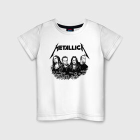 Детская футболка хлопок с принтом Metallica в Белгороде, 100% хлопок | круглый вырез горловины, полуприлегающий силуэт, длина до линии бедер | Тематика изображения на принте: metalica | metallica | группа | джеймс хэтфилд | кирк хэмметт | ларс ульрих | метал | металика | металлика | миталика | музыка | роберт трухильо | рок | трэш | трэшметал | хард | хеви