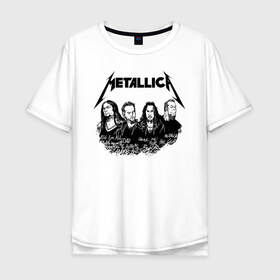 Мужская футболка хлопок Oversize с принтом Metallica в Белгороде, 100% хлопок | свободный крой, круглый ворот, “спинка” длиннее передней части | metalica | metallica | группа | джеймс хэтфилд | кирк хэмметт | ларс ульрих | метал | металика | металлика | миталика | музыка | роберт трухильо | рок | трэш | трэшметал | хард | хеви