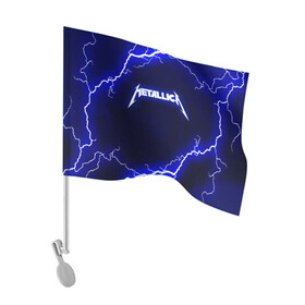 Флаг для автомобиля с принтом METALLICA | МЕТАЛЛИКА в Белгороде, 100% полиэстер | Размер: 30*21 см | metallica | металлика